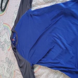 Hanes sport medium blue and grey long sleeved shirt